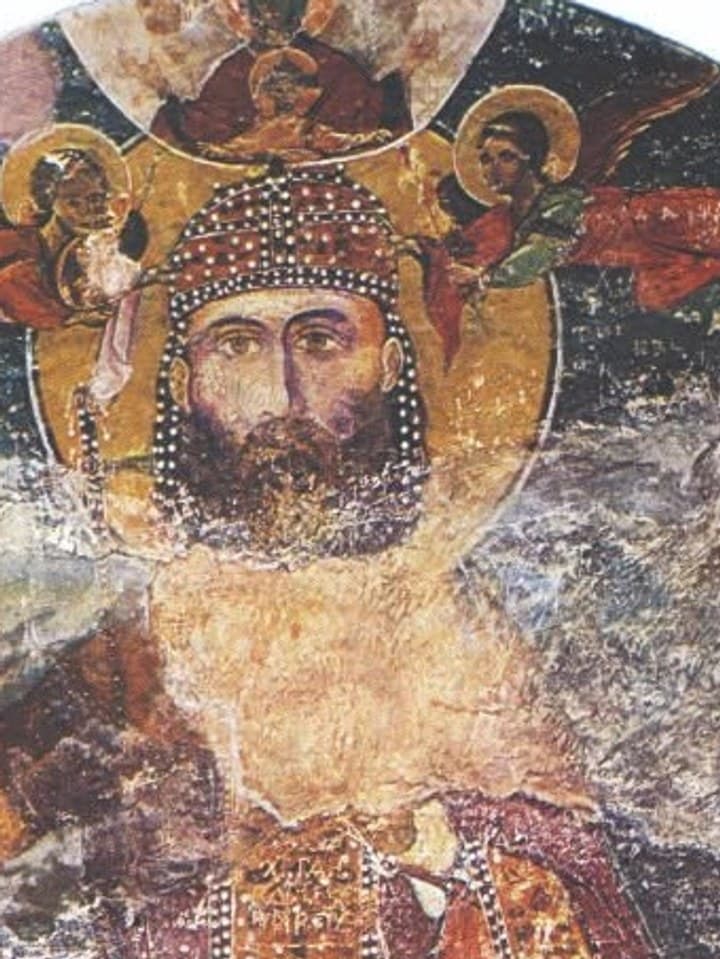 Tsar Ivan Alexander, detail of a fresco portrait